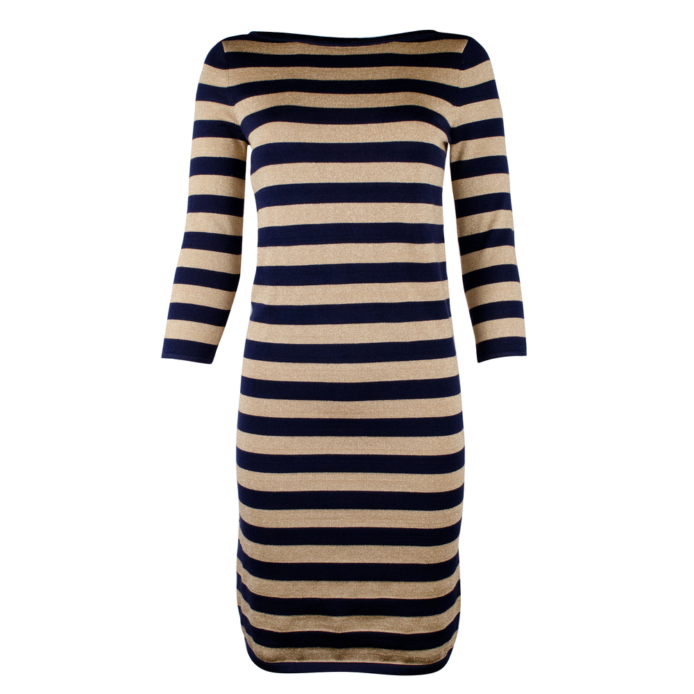 Lauren Ralph Lauren Women's Striped Metallic Sweater Dress-NG-L